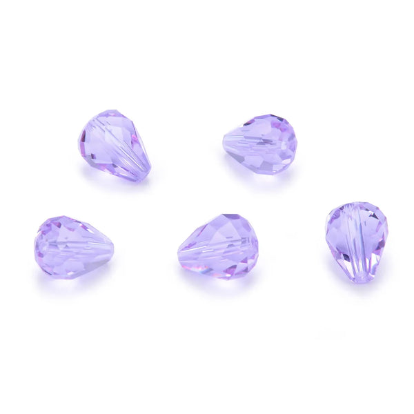 24pcs Adabele Austrian Faceted Teardrop Crystal Beads #5500, Light Violet, 12mm x 10mm, Hole ID 1.2mm, SST-1204