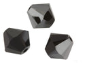 50pcs Preciosa Faceted Bicone Crystal Beads, Jet Hematite Black, 6mm, Hole ID 1mm, Pre-B631