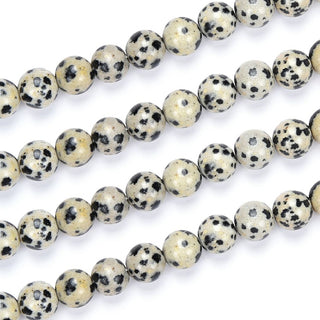 Natural Dalmatian Jasper Gemstone Round Beads, 1 Strand/15 Inch, Size Selections: 4mm/6mm/8mm/10mm