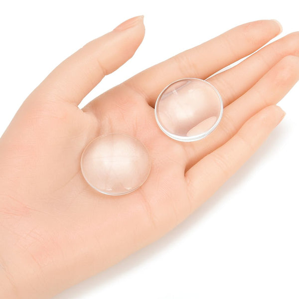 50pcs Transparent Glass Dome Cabochons, Non-calibrated Clear Round Cab Tiles, Size Selections: 20mm/25mm/30mm