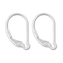 50pcs Interchangeable Leverback Earring Hooks, Sterling Silver Plated Brass, 17mm, CF260-1