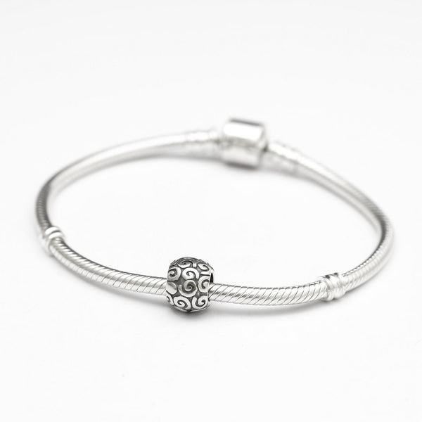 1pc Solid 925 Sterling Silver Interconnectedness Continuity Bead Charm, Compatible with Pandora All Other Charm Bracelet, EC128