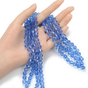 200pcs Creative Club Faceted Bicone Crystal Glass Beads, Light Sapphire Blue, 8mm (0.31 Inch), Hole ID 1.1mm, CCB814