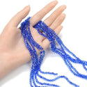 500pcs Creative Club Faceted Bicone Crystal Glass Beads, Sapphire Blue, 4mm (0.16 Inch) Small Tiny, Hole ID 0.9mm, CCB413