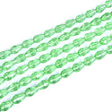 120pcs Creative Club Faceted Teardrop Crystal Glass Beads, Center Drilled, Peridot Green, 12x8mm, Hole ID 1mm, CCT-1216
