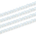 200pcs Creative Club Faceted Bicone Crystal Glass Beads, White Opal, 8mm (0.31 Inch), Hole ID 1.1mm, CCB834
