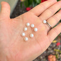 10pcs Natural AAAA Grade High Luster Half Drilled Potato Round Pearls Beads, White Cultured Freshwater Pearls, 6-7mm, Hole ID 1mm, PP4-67