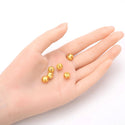 50pcs Tarnish Resistant Artistic Filigree Round Beads, 18K Yellow Gold Plated Brass, Size Selections: 6mm/8mm/10mm