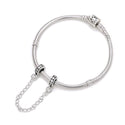 1pc 925 Sterling Silver Safety Chain Lock Clip Rubber Charm Holder Bead Stoppers, Compatible with Pandora All Other 3mm Charm Bracelet, EC28-B3