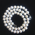 Natural Grade A Potato Round White Cultured Freshwater Pearl Necklace, 8-9mm Pearl Strand, Length Selections: 16 inch/18 Inch