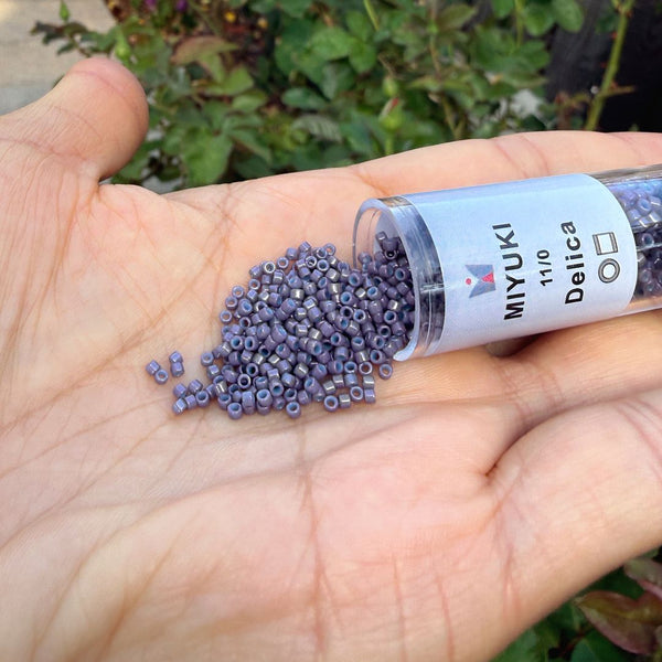 7.5g Miyuki Delica 11/0 Seed Beads, Opaque Mulberry DB662