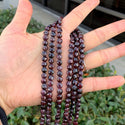 Natural Garnet Dark Red Gemstone Faceted Flat Round Coin Beads, 6mm, Hole ID 1mm, 15 Inch/1 Strand, GZ13-3