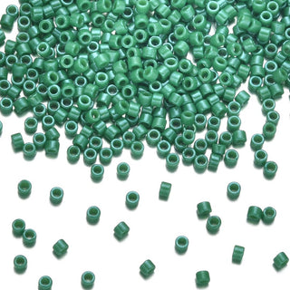30g Miyuki Delica 11/0 Seed Beads, Opaque Kelly Green DB655