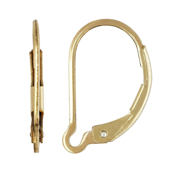 2pcs Real 1/20 14K Gold Filled Strong Interchangeable Leverback Earring Hooks, Open Ring, 16x10mm, JK1-H
