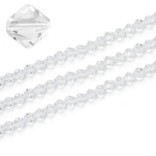 200pcs Creative Club Faceted Bicone Crystal Glass Beads, Crystal Clear, 8mm (0.31 Inch), Hole ID 1.1mm, CCB801