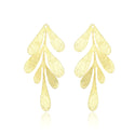 10pcs 62mm Large 7-Petal Leaf Drop Pendants, Tarnish Resistant, 18K Yellow Gold Plated Brushed Brass, BF-B6