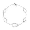 1pc 925 Sterling Silver Large Teardrop & Oval Link Chain Bracelet, Tarnish Resistant White Gold Plated, Length Selections: 7 inch/7.5 inch/8 inch