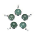 2pcs Natural Green Aventurine Round Gemstone Pendant Drops, 20mm, G2P-K4