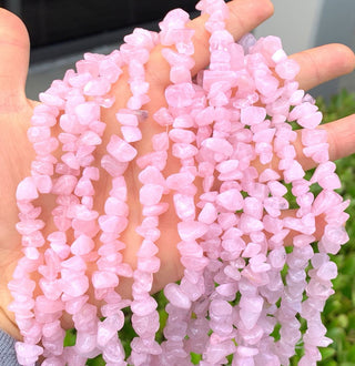 Natural Rose Quartz Pink Crystal Gemstone Chip Beads, Free Form, 5mm-8mm, Hole ID 1mm, 1 Strand/31 Inch, GZ1-13