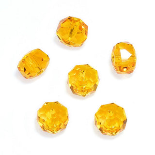 25pcs Adabele Austrian Faceted Donut Rondelle Crystal Beads #5045, Topaz Yellow, 8mm x 5mm, Hole ID 1.2mm, SSO-808