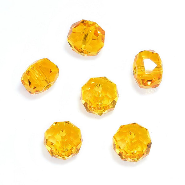 25pcs Adabele Austrian Faceted Donut Rondelle Crystal Beads #5045, Topaz Yellow, 8mm x 5mm, Hole ID 1.2mm, SSO-808