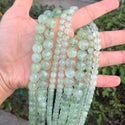 Natural Green Prehnite Gemstone Round Beads, 15 Inch/1 Strand, Size Selections: 4mm/6mm/8mm/10mm