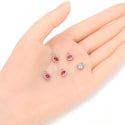 10pcs Grade A January Red Birthstone Charm Drops, Stainless Steel, Tarnish Resistant, 6mm, CCP32-1