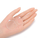 50pcs Round Circle Beading Hoops, Sterling Silver Plated Brass, 0.7mm/21 gauge, Size Selections: 30mm/40mm