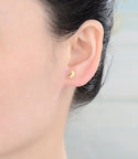 1 Pair 18K Yellow Gold Plated 925 Sterling Silver Stud Earrings, Waxing Moon Ear Studs, Small Tiny, SSE99-2
