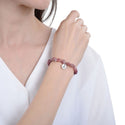 1 Strand Stretch Natural Pink Tourmaline Free Form Gemstone Bracelet, 7-10mm Beads, Length Selections: 7 inch/7.5 inch
