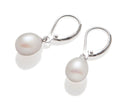1 Pair 925 Sterling Silver Dangle Baroque Pearl Earrings, AAA Grade High Luster Freshwater Cultured 12x9mm Teardrop Pearls, PE3-4