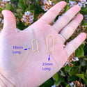10pcs 925 Sterling Silver Kidney Earring Hooks, Real 18K Yellow Gold Plated, 0.8mm/20 Gauge, Length Selections: 18mm/25mm/36mm