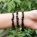 1 Strand Stretch Natural Black Tourmaline Free Form Gemstone Bracelet, 7-10mm Beads, Length Selections: 7 inch/7.5 inch