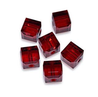 Buy siam 12pcs Swarovski Faceted Cube Crystal Beads #5601, 4mm Small Tiny, Hole ID 0.9mm, | U Pick Color