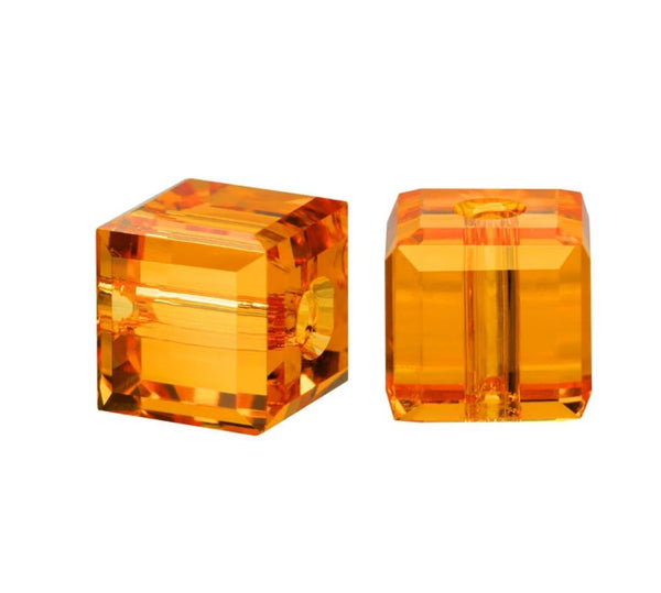 12pcs Swarovski Faceted Cube Crystal Beads #5601, 4mm Small Tiny, Hole ID 0.9mm, | U Pick Color