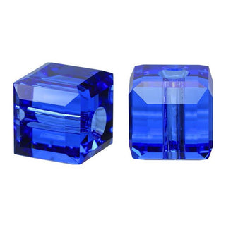 Buy sapphire 12pcs Swarovski Faceted Cube Crystal Beads #5601, 4mm Small Tiny, Hole ID 0.9mm, | U Pick Color