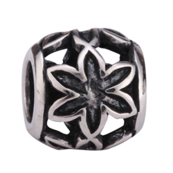 1pc x Sterling Silver Star Flower Charm Fits Pandora Biagi Troll Chamilla European Charm #EC473