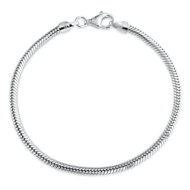 Sterling Silver Chain- Big Flat Circle Bracelet - lisa taubes Charm Bracelet  - 10 mm (7.5 inches) .