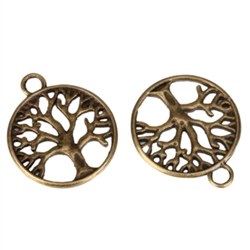 10 x Family Tree Charms 19mm Antique Bronze Tone  #MCZ141