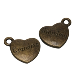 10 x Grandma Love Charms 15x12mm Antique Bronze Tone  #MCZ149