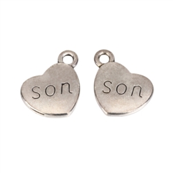 10 x Best Son Charms 15x12mm Antique Silver Tone  #MCZ159