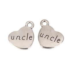 10 x Best Uncle Charms 15x12mm Antique Silver Tone  #MCZ167