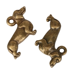 10 x Doggy Charms 12x9mm Antique Bronze Tone  #MCZ254