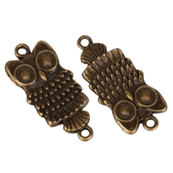 10 x Owl Charms 22x12mm Antique Bronze Tone  #MCZ255