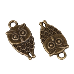 10 x Adorable Owl Charms 15x10mm Antique Bronze Tone  #MCZ270