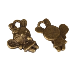 20 Cute Kitty Cat Playing Tennis Charms 15x8mm Antique Bronze Tone  #MCZ311