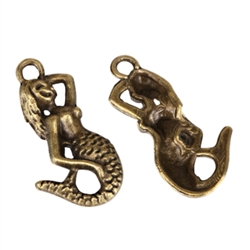 10 x Mermaid Charms 20x12mm Antique Bronze Tone  #MCZ326