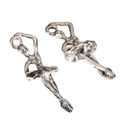 10 x Happy Dancing Lady Charms 26x10mm Antique Silver Tone  #MCZ328