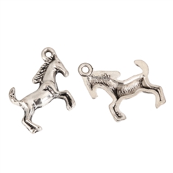 10 x Horse Charms 25x15mm Antique Silver Tone  #MCZ333