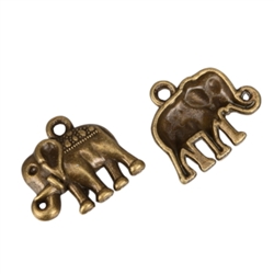 10 x Elephant Charms 15x11mm Antique Bronze Tone  #MCZ339